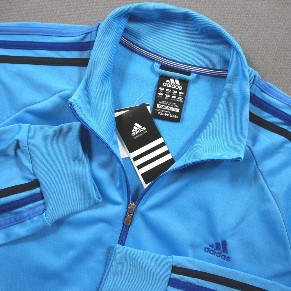 Adidas Ess 3S PES Full Zip Mock Neck Men Track Jacket 2XL Blue Black Argentina